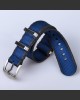 22mm Dark Blue with Grey Edging Nylon 'Nato Style' Watch Strap